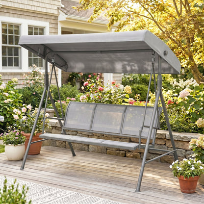 Columpio De Jardín Outsunny Acero, Poliéster Gris 175x118x159 Cm_4