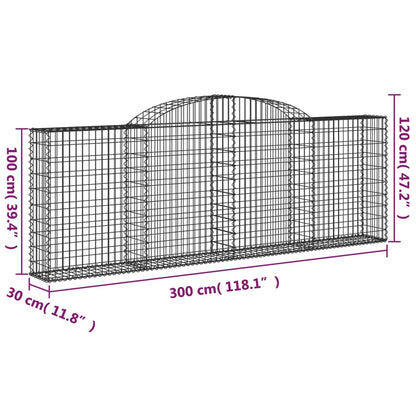 Cestas De Gaviones 17 Uds Forma Arco Hierro 300x30x100/120 Cm_5