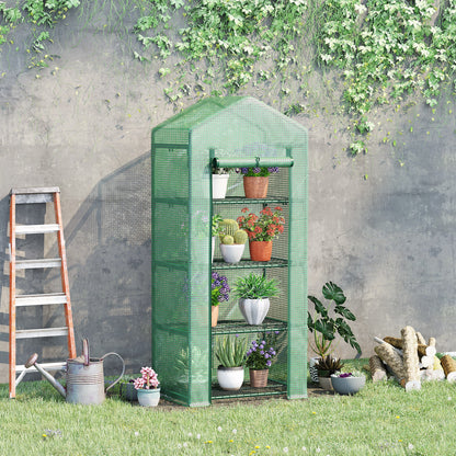 Invernadero De Jardín Con 4 Estantes Outsunny 70x50x160 Cm Verde_1