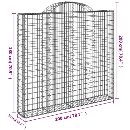 Cestas De Gaviones 5 Uds Forma De Arco Hierro 200x50x180/200 Cm_5