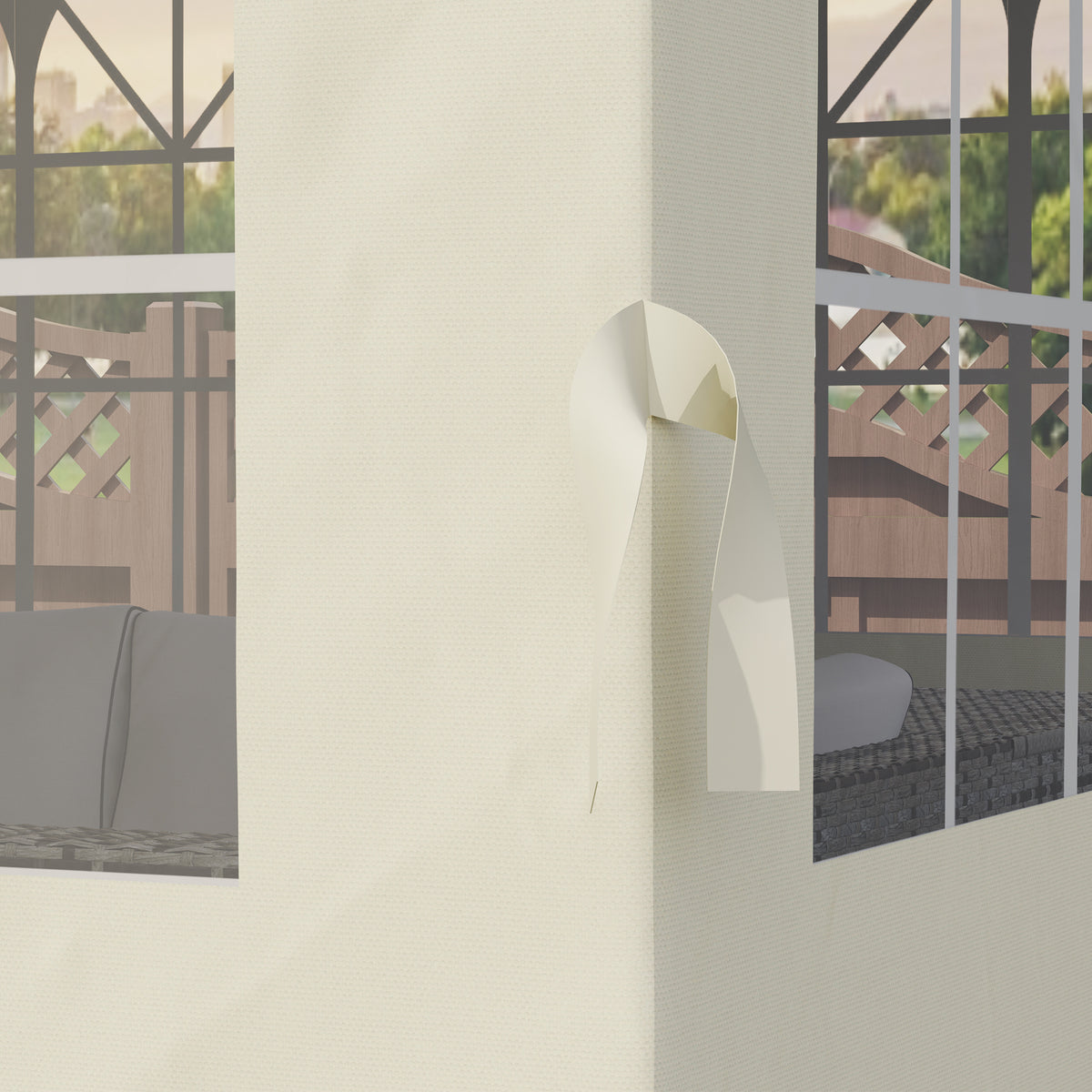 Laterales Para Carpa Outsunny Poliéster Crema 302x205 Cm_4