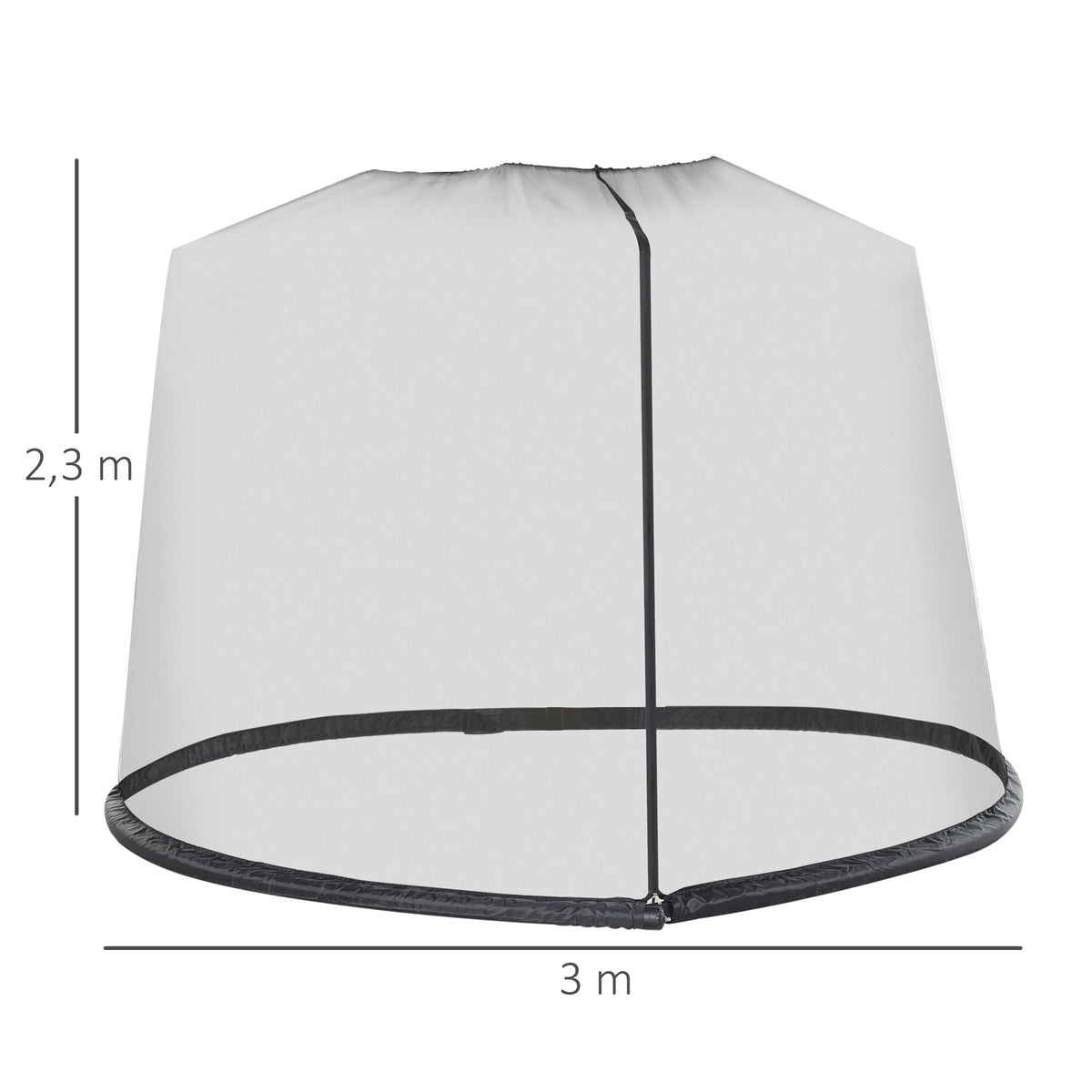 Mosquitera De Sombrilla Con Tubo Rellenable Outsunny Negro Ø300x230 Cm_2