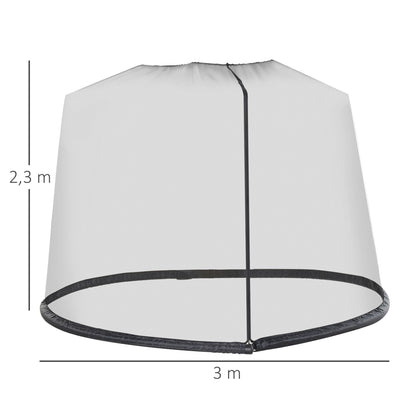Mosquitera De Sombrilla Con Tubo Rellenable Outsunny Negro Ø300x230 Cm_2