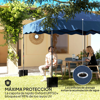 Carpa Plegable Outsunny Metal, Tela Oxford Azul 297x297x287 Cm_5