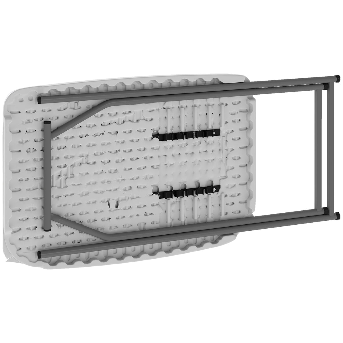Mesa De Camping Outsunny Metal, Hdpe Blanco 75x50x73.5 Cm_4
