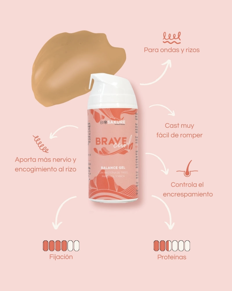 Gel Para Pelo Rizado Con Proteína, Más Encogimiento Brave Curl Gel 100 Ml Bio Sakure_1