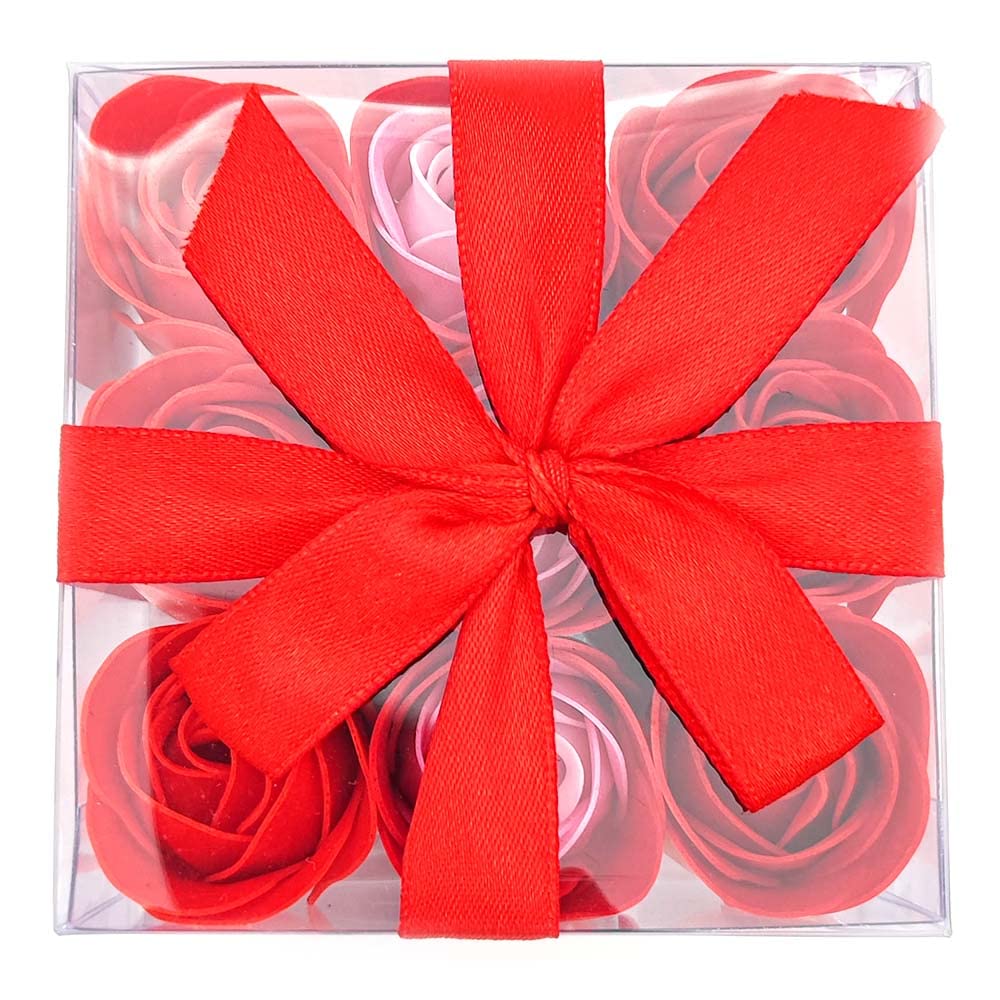 Pack 20 Cajas 9 Rosas De Jabón (rojo) - Flores Con Pétalos De Jabón Perfumados - Regalo Original Para Días Especiales_2