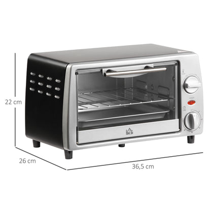 Horno Eléctrico Sobremesa 10 Litros 750w Homcom 36,5x26x22 Cm Plata_2