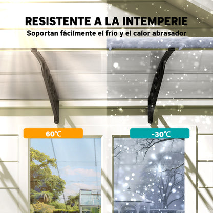 Tejadillo De Protección Para Puertas Outsunny 300x96x27cm Transparente_5