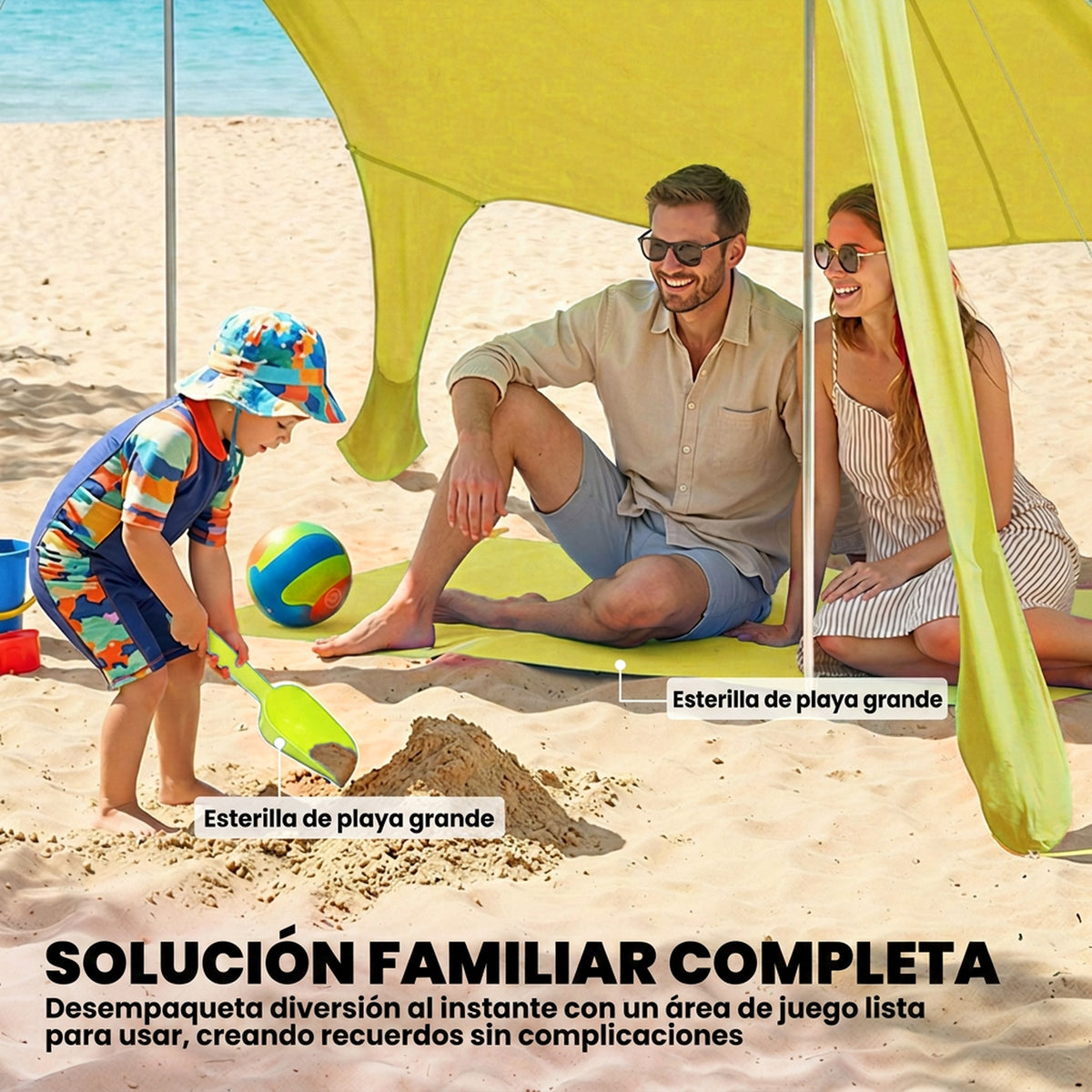 Toldo De Playa Outsunny Aluminio, Poliéster Verde 208x200x200 Cm_4