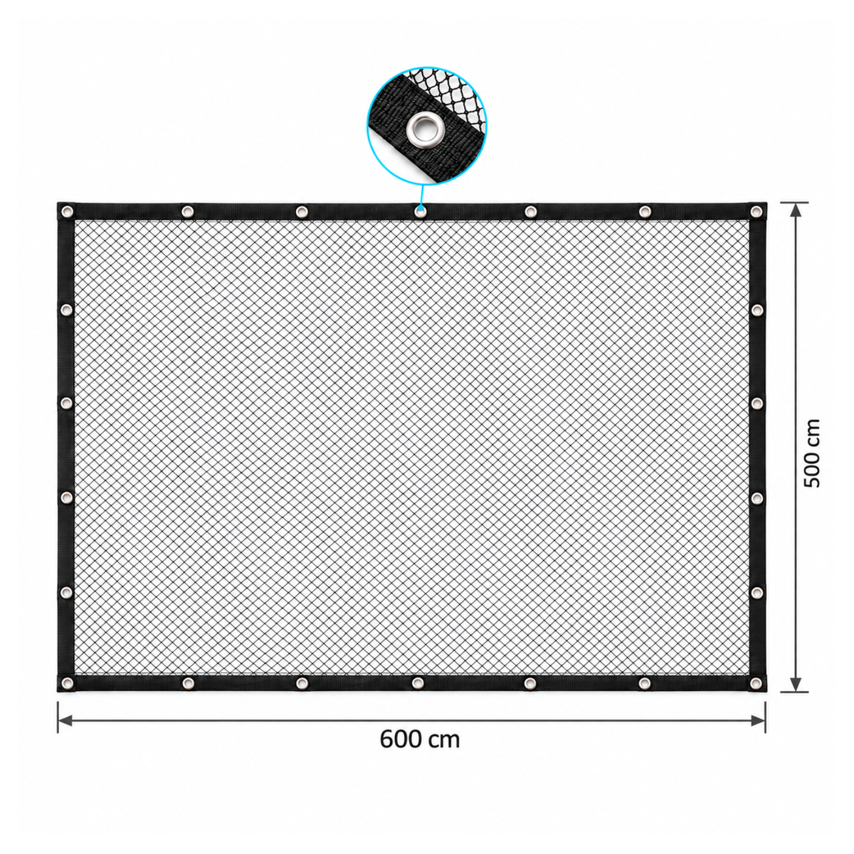 Cover Net Red Estanque 6x5m - Malla 10mm - Negro/verde - Con Estacas_3