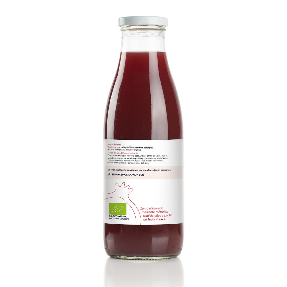 Zumo de Granada 100% fruta exprimida Eco Planeta Huerto 750ml