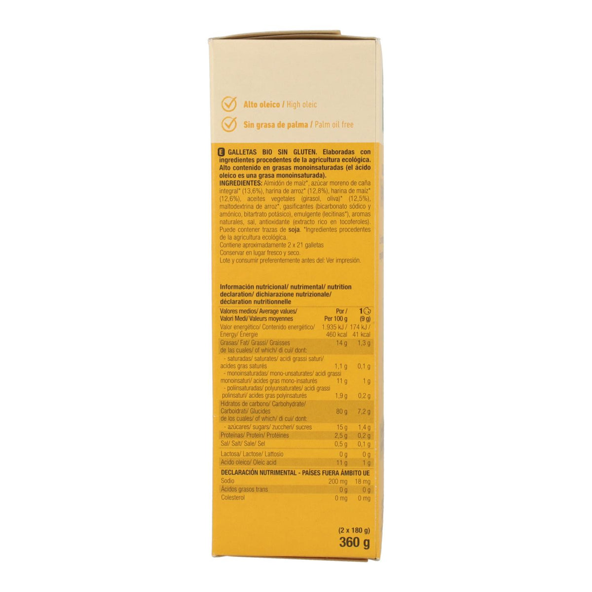 Galletas Sin Gluten Bio 2P Santiveri 360 g