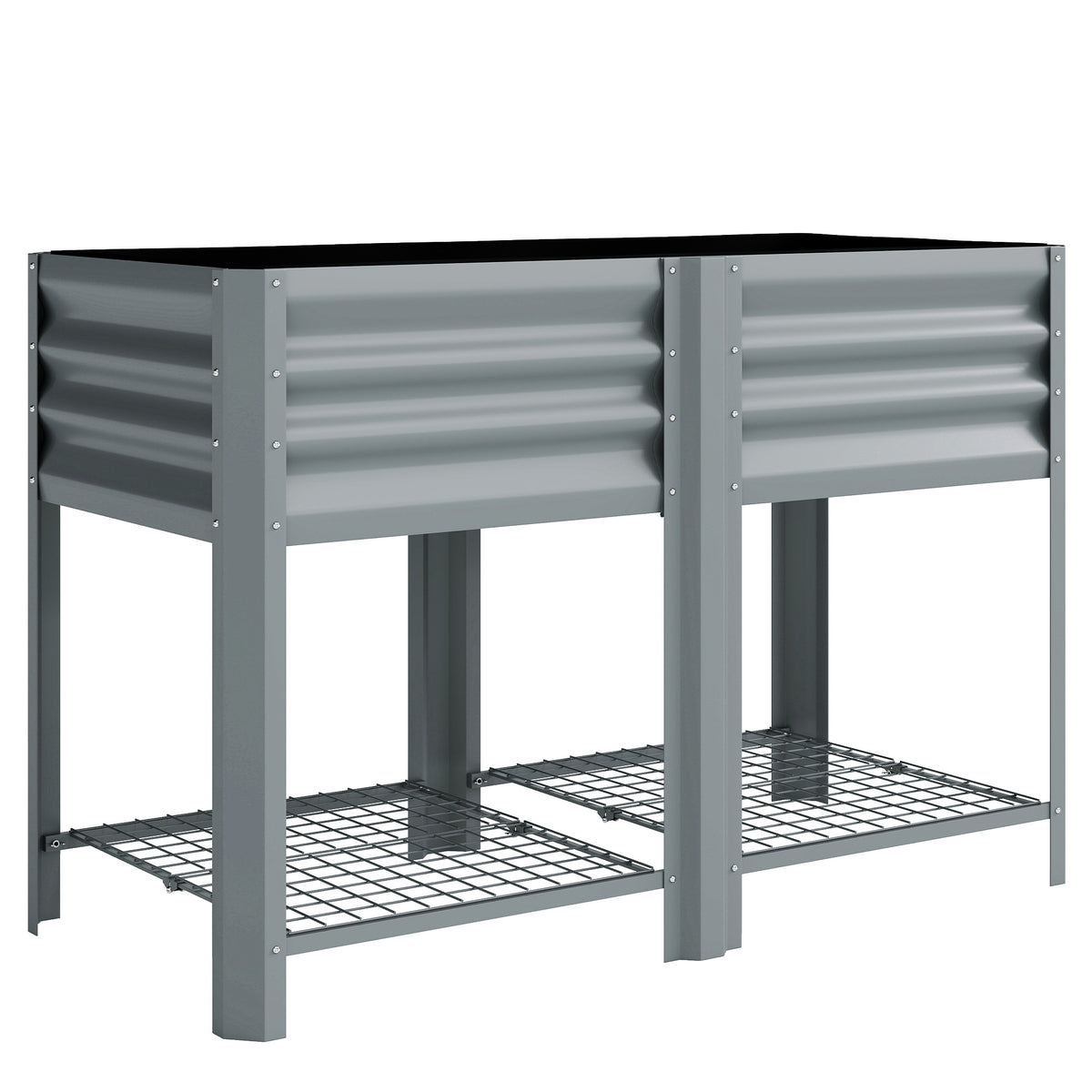 Mesa De Cultivo Outsunny Metal Galvanizado Gris 120x55x80 Cm_0