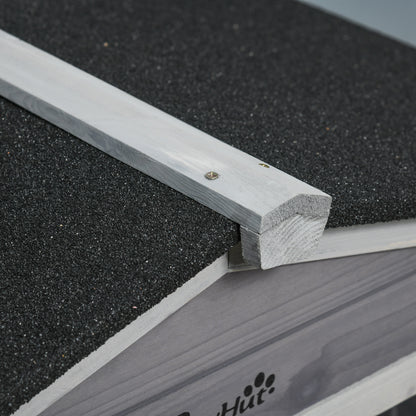 Conejera De Madera Pawhut Madera De Abeto, Acero Gris Claro 157.4x53x99.5 Cm_4