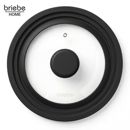Briebe Totalid Tapa De Sartén Universal Con Borde De Silicona Y Cristal Templado, Multidiámetro 24-26-28 Cm_2
