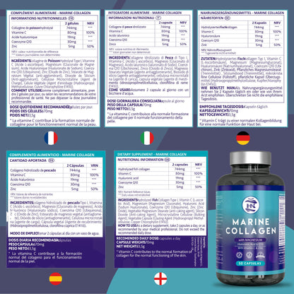Colágeno Marino - 50 Cápsulas con Acido Hialurónico y Vitamina C, para Articulaciones, Huesos, Piel, Cabello_5
