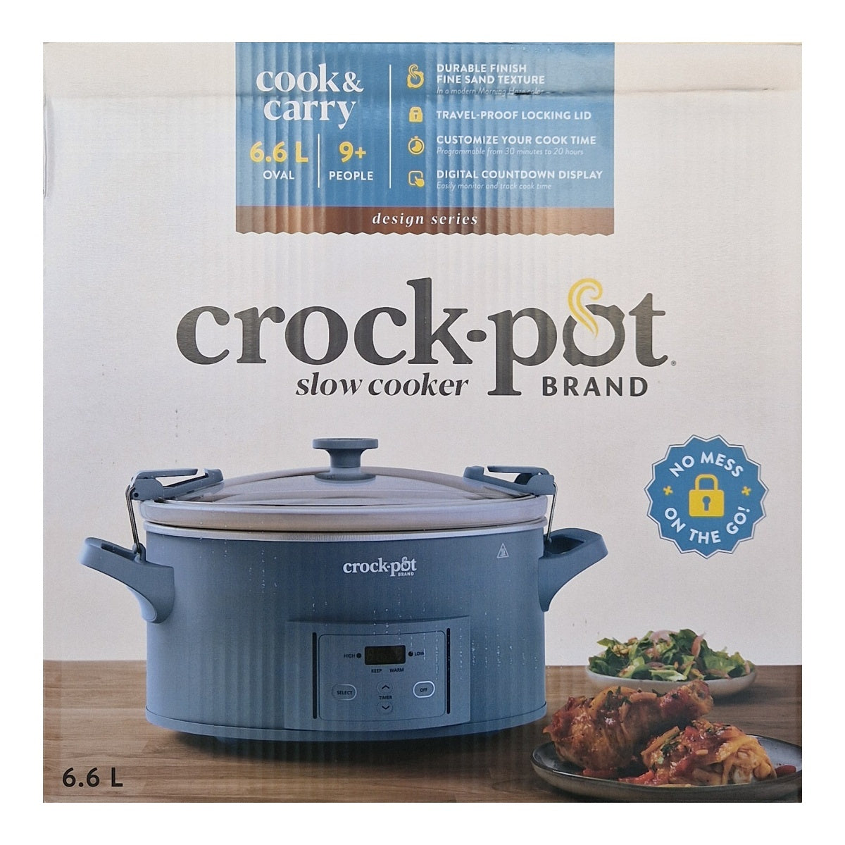 Crock-Pot Olla de Presión Lenta Digital 6,6L Cook & Carry 9+personas CSC123X
