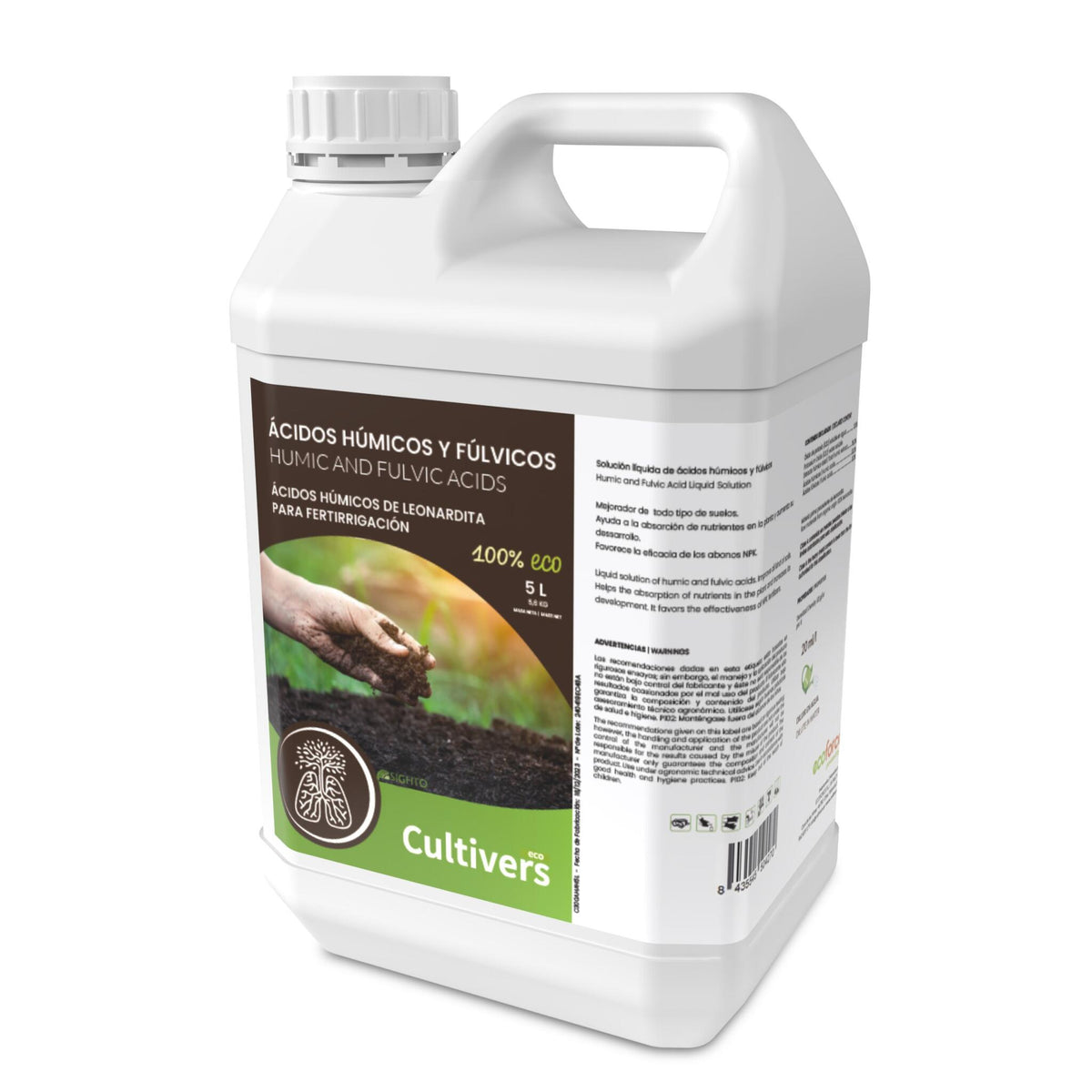 Cultivers Abono De Ácidos Húmicos Y Fúlvicos 5l. Fertilizante De Leonardita. Potencia La Fertilidad Del Suelo Mejora…_0