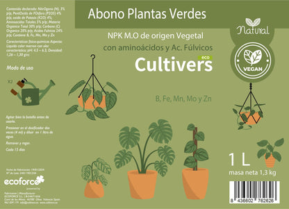 Cultivers Abono Plantas Verdes Líquido 500 Ml Para Interior Y Exterior Npk 3-4-4 Con Aminoácidos Y Ácidos Fúlvicos |…_3