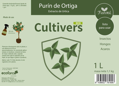 Cultivers Purín De Ortiga Ecológico De 500 Ml. Acción Insecticida, Fungicida, Acaricida Natural Para Plantas De…_1