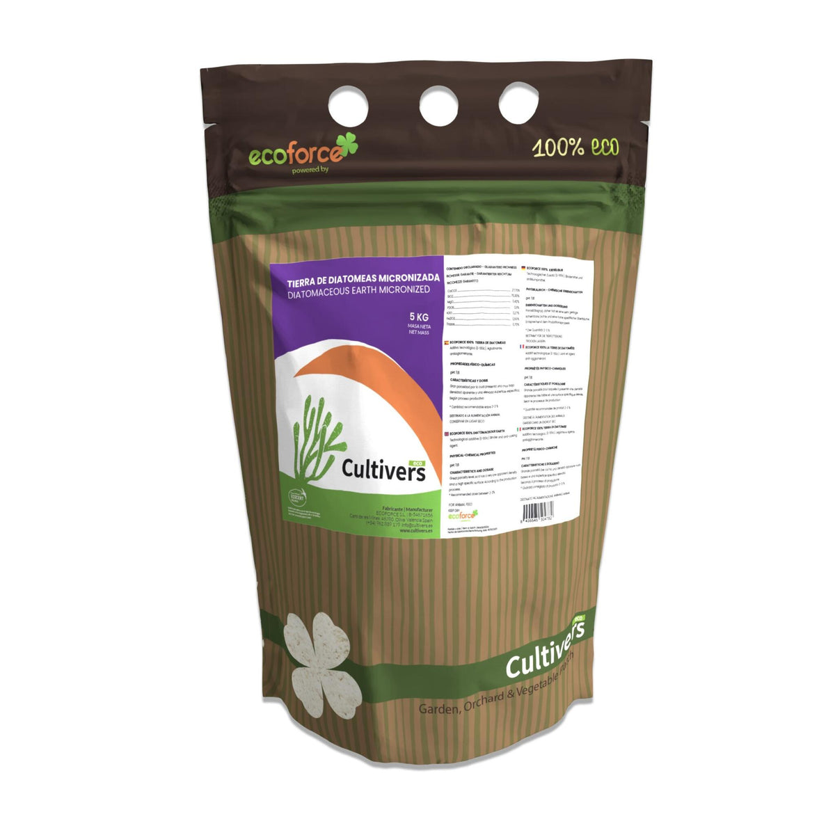Cultivers Tierra De Diatomeas Micronizada 5 kg Polvo Ultrafino Natural Certificada Ecocert Materia Prima De Algas…_0