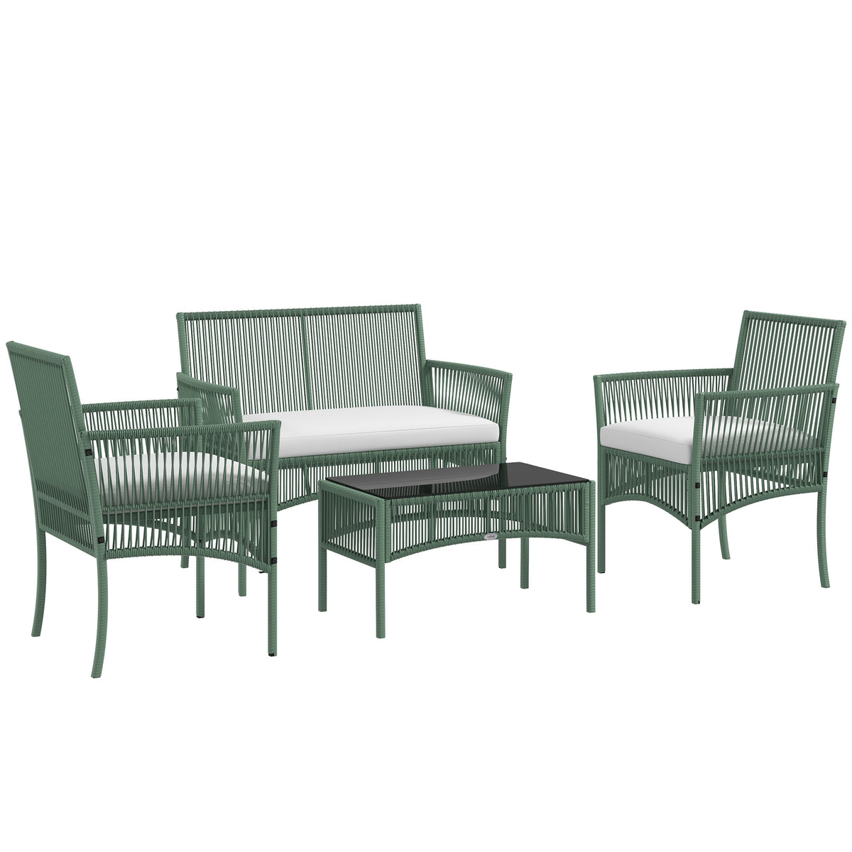 Conjunto De Jardín Outsunny Acero, Pe Verde Oscuro 100x56x80 Cm_0