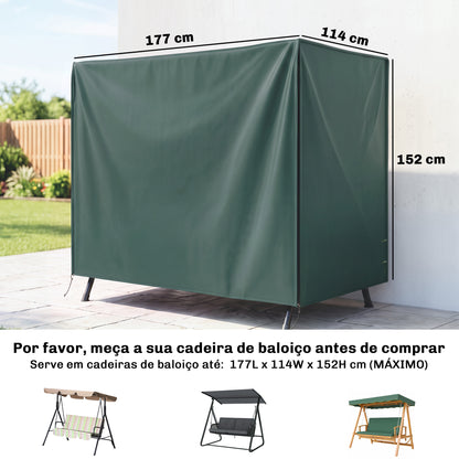 Cubierta Para Columpio Outsunny Verde Oscuro 177x114x152 Cm_2