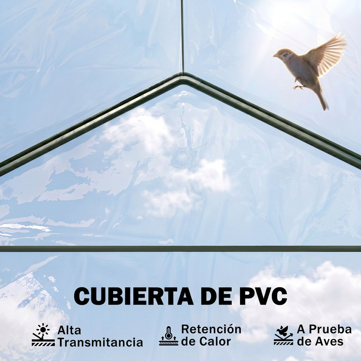 Invernadero De Jardín Outsunny Tubo De Acero, Pvc Verde 143x73x195cm_4