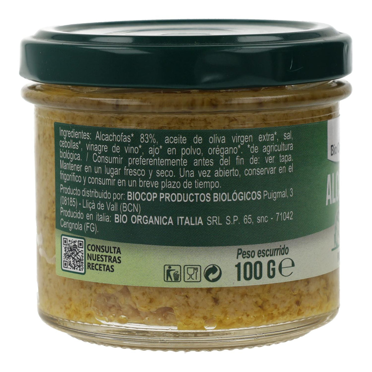 Paté de Alcachofas Bio Organica Italia 100 gr
