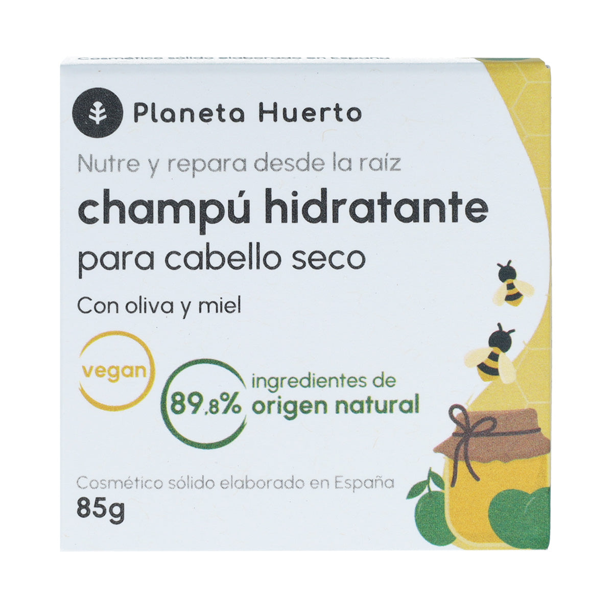 Champú sólido hidratante Oliva y Miel Planeta Huerto 85 gr