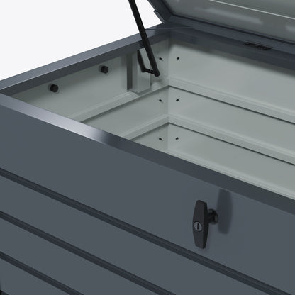 Baúl De Exterior Outsunny Acero Galvanizado Gris Oscuro 120x62x66 Cm_3