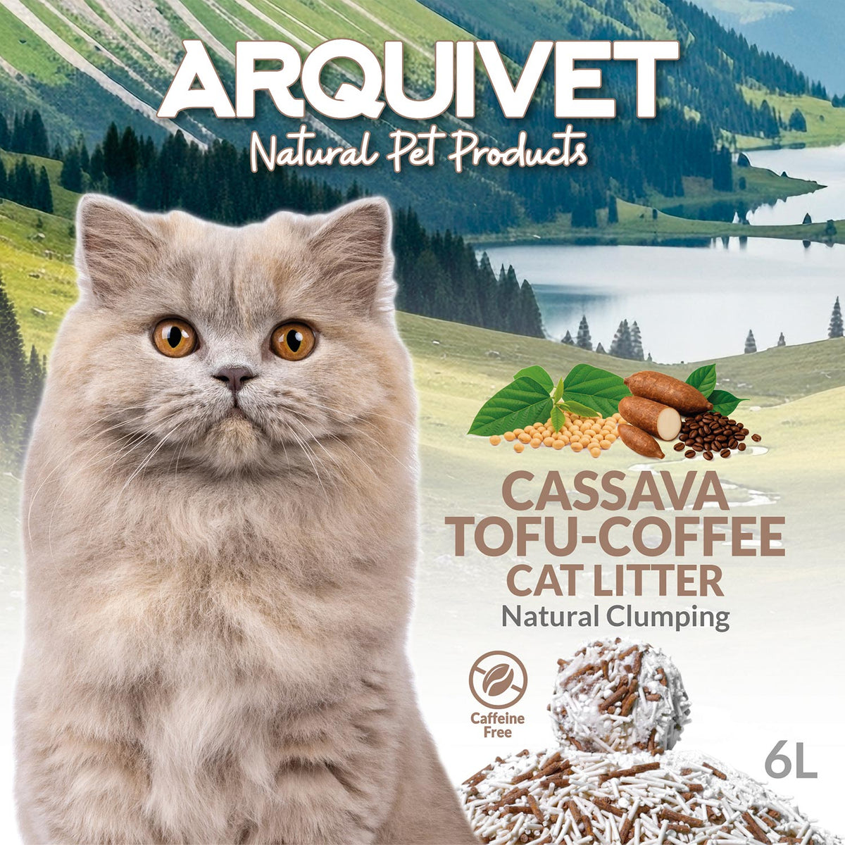 Arena de Yuca y Café para Gatos Arquivet 6L