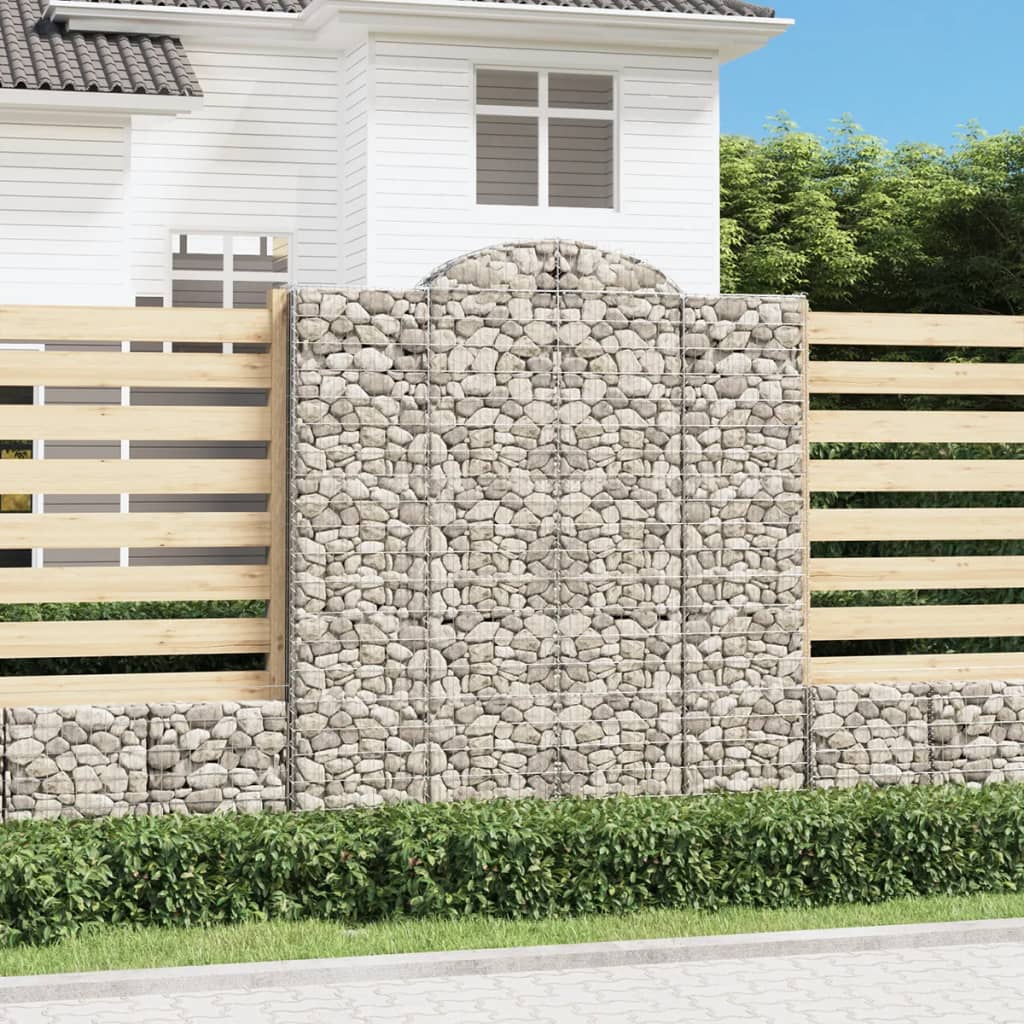 Cestas De Gaviones 2 Uds Forma De Arco Hierro 200x50x220/240 Cm_1
