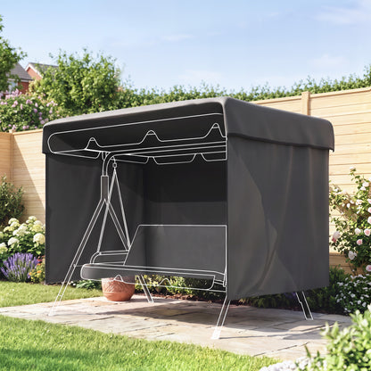 Funda Para Columpio Outsunny Pe Gris Oscuro 215x155x150 Cm_1