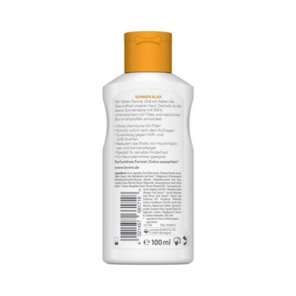 Loción solar Niños Sensitiv SPF 50 Vitamina E &amp; manteca de karité Bio, Lavera, 100 ml