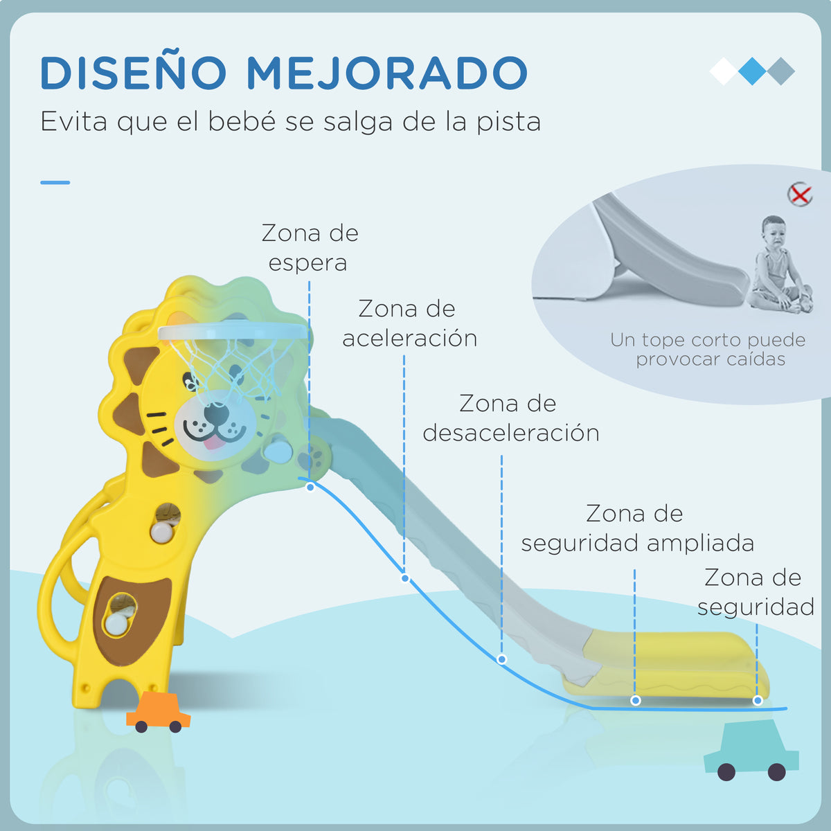 Tobogán Para Niños Aiyaplay Pe, Pp Amarillo 131x50x74 Cm_5