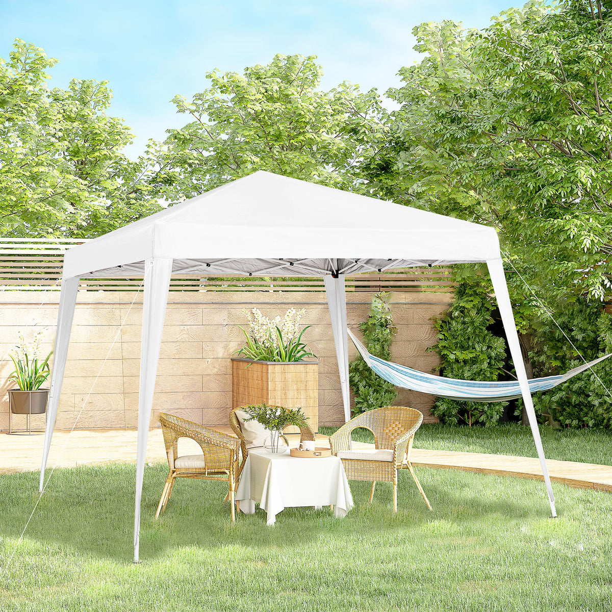 Carpa Plegable Outsunny Blanco 240x240x250cm Tela Oxford Acero_1