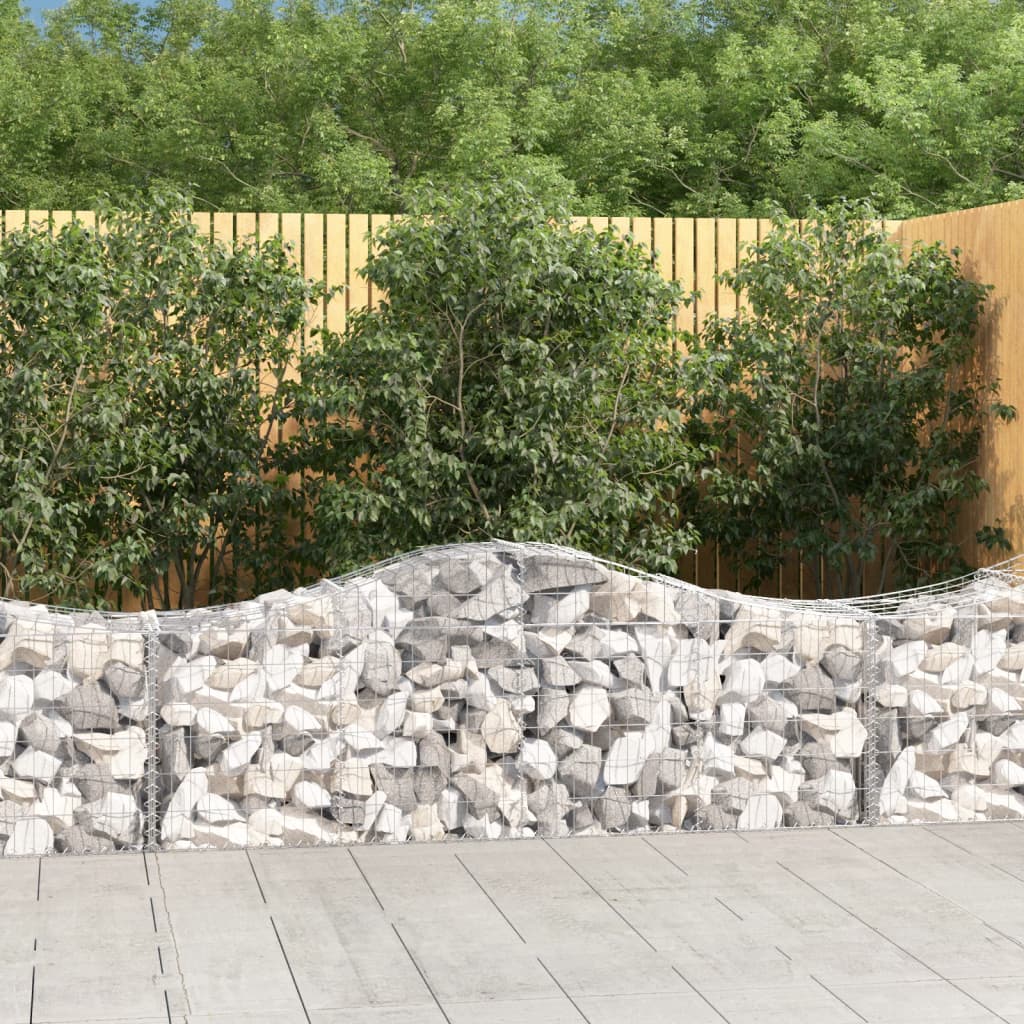 Cestas De Gaviones 11 Uds Forma De Arco Hierro 200x50x60/80 Cm_1