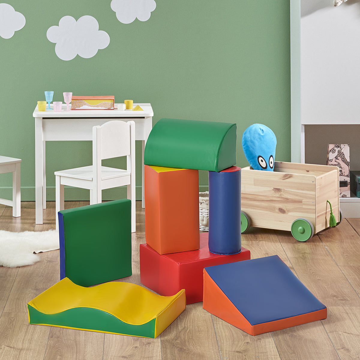 Bloques De Espuma Homcom Pu, Epe Multicolor 60x40x11 Cm_1