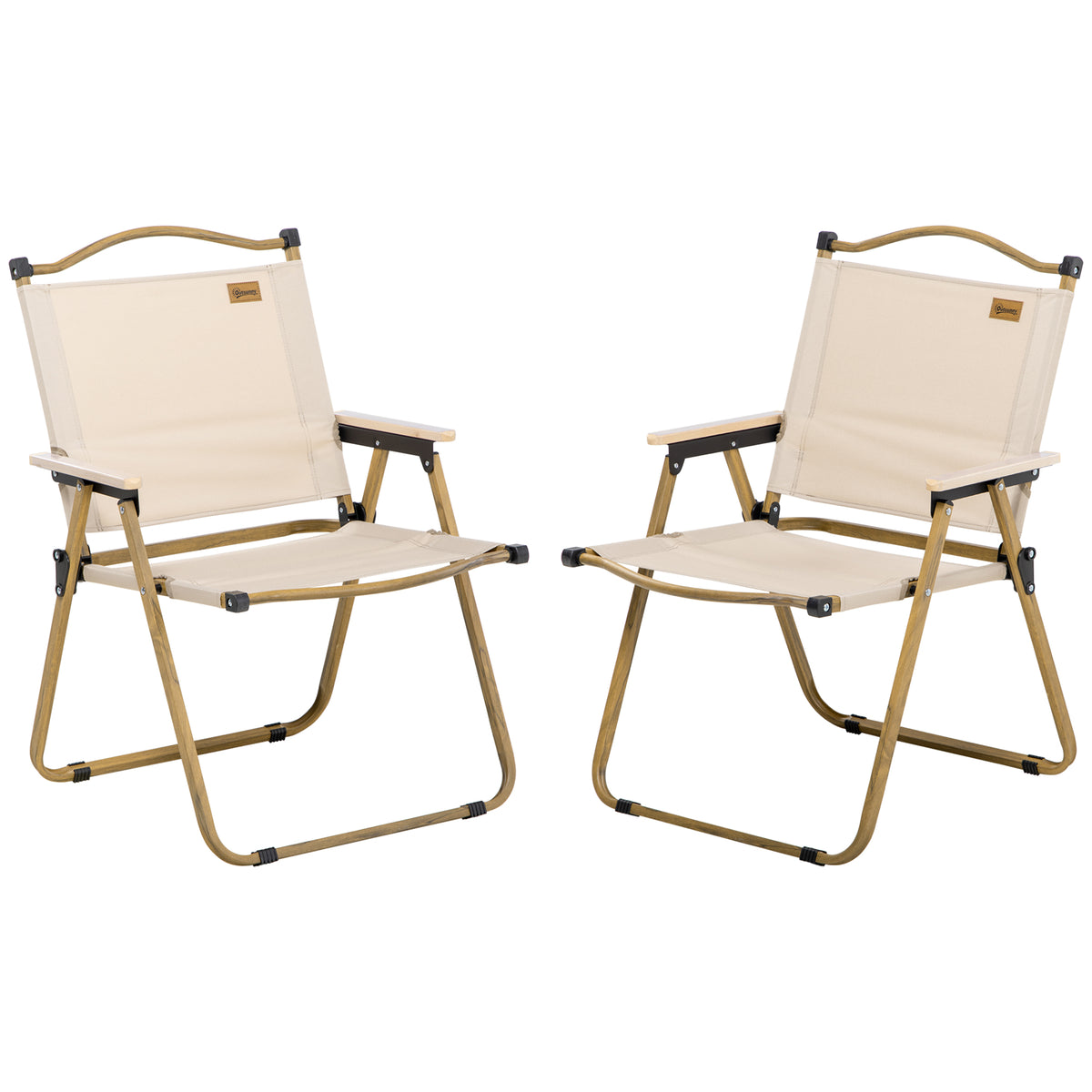 Sillas De Camping Outsunny Tela Oxford, Acero Caqui 54x59x78 Cm_0