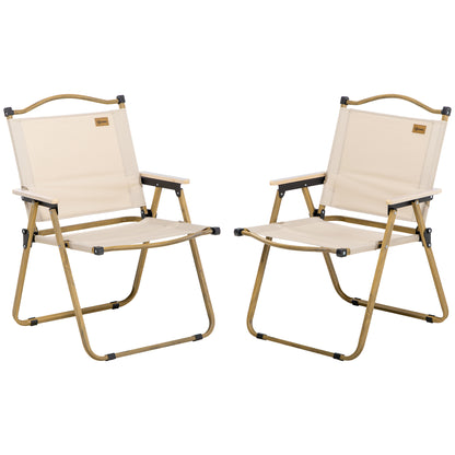 Sillas De Camping Outsunny Tela Oxford, Acero Caqui 54x59x78 Cm_0