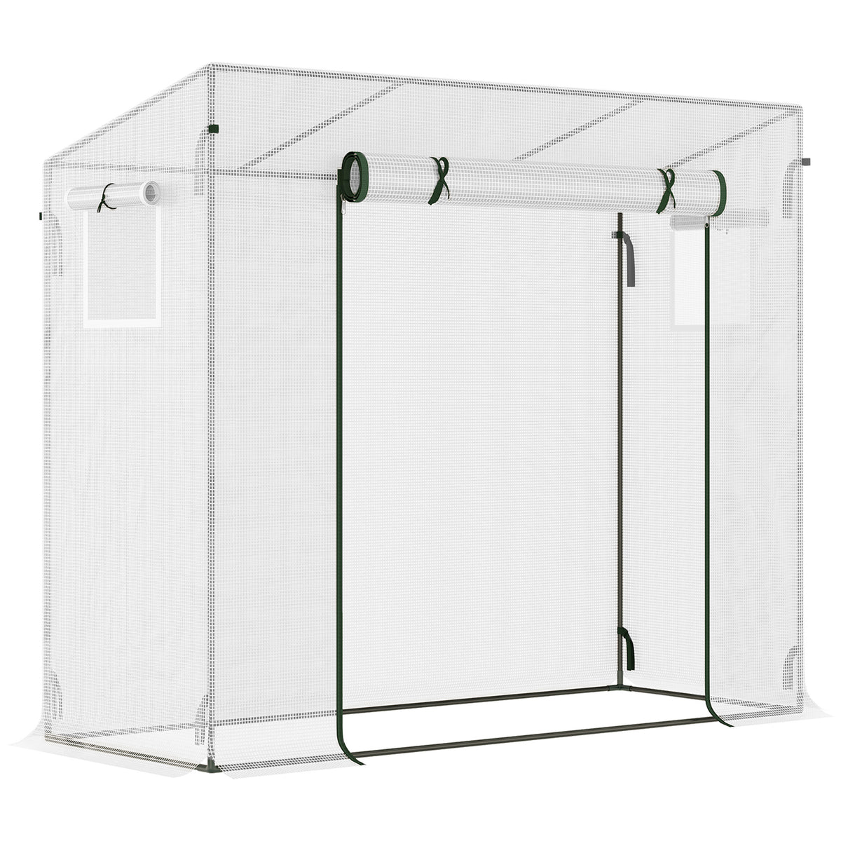 Invernadero Outsunny Acero, Pe Blanco 200x76x168 Cm_0