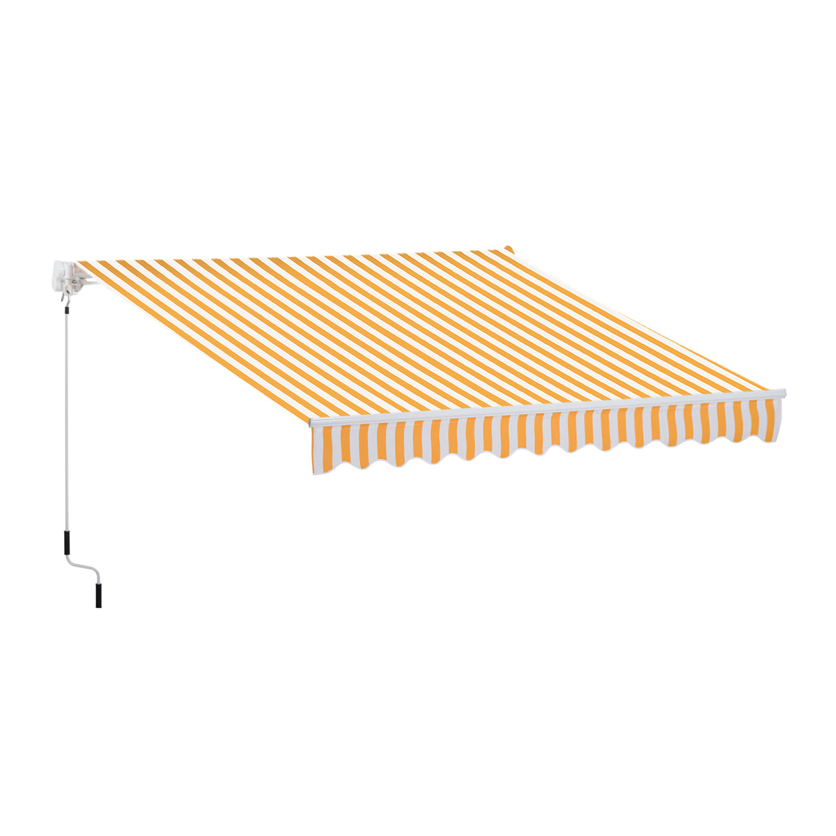Toldo Manual Retráctil Outsunny Poliéster, Aluminio Naranja 295x245x151.5 Cm_0