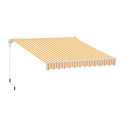 Toldo Manual Retráctil Outsunny Poliéster, Aluminio Naranja 295x245x151.5 Cm_0