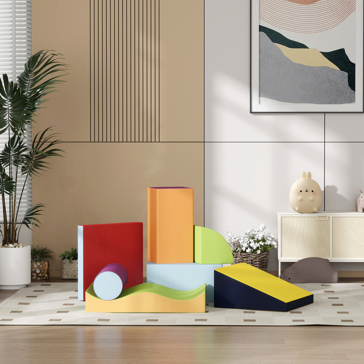 Bloques De Espuma Homcom Pu, Epe Multicolor 60x40x11 Cm_1