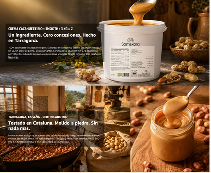 Crema De Cacahuete Ecológica Bio Smooth - 3kg (bote Único) | 100% Cacahuete Tostado, Sin Azúcares Ni Aceite De Palma_2