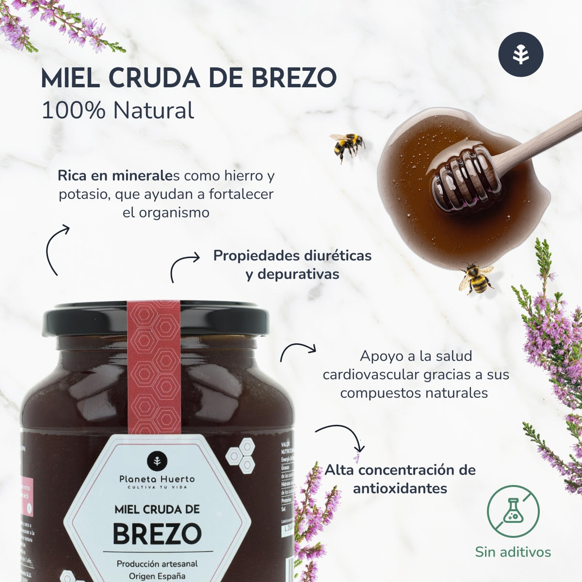 Miel Cruda de Brezo Planeta Huerto 1 Kg