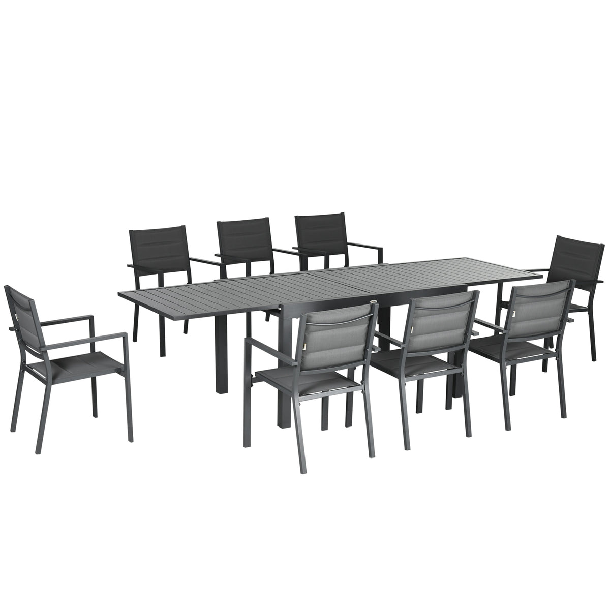 Conjunto Muebles De Jardín 9 Piezas Outsunny 270x90x75 Cm Gris_0