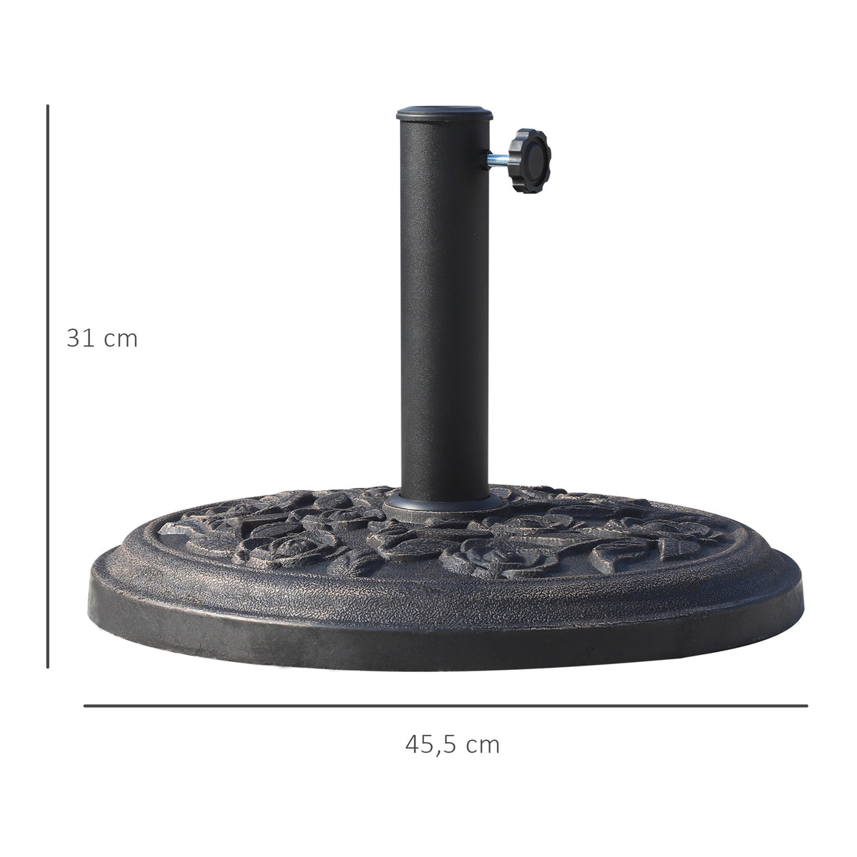 Base De Sombrilla Jardín Peso Neto 9 Kg Outsunny Ø45,5x31 Cm Bronce_2